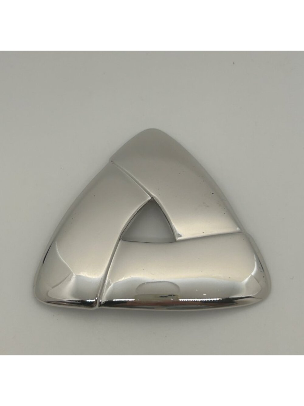 Monet Modernist Silver Tone Overlapping Triangle Statement Pin Brooch Vintage